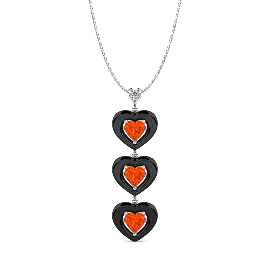 White Silver Fire Opal Women's Pendant Ruggieri