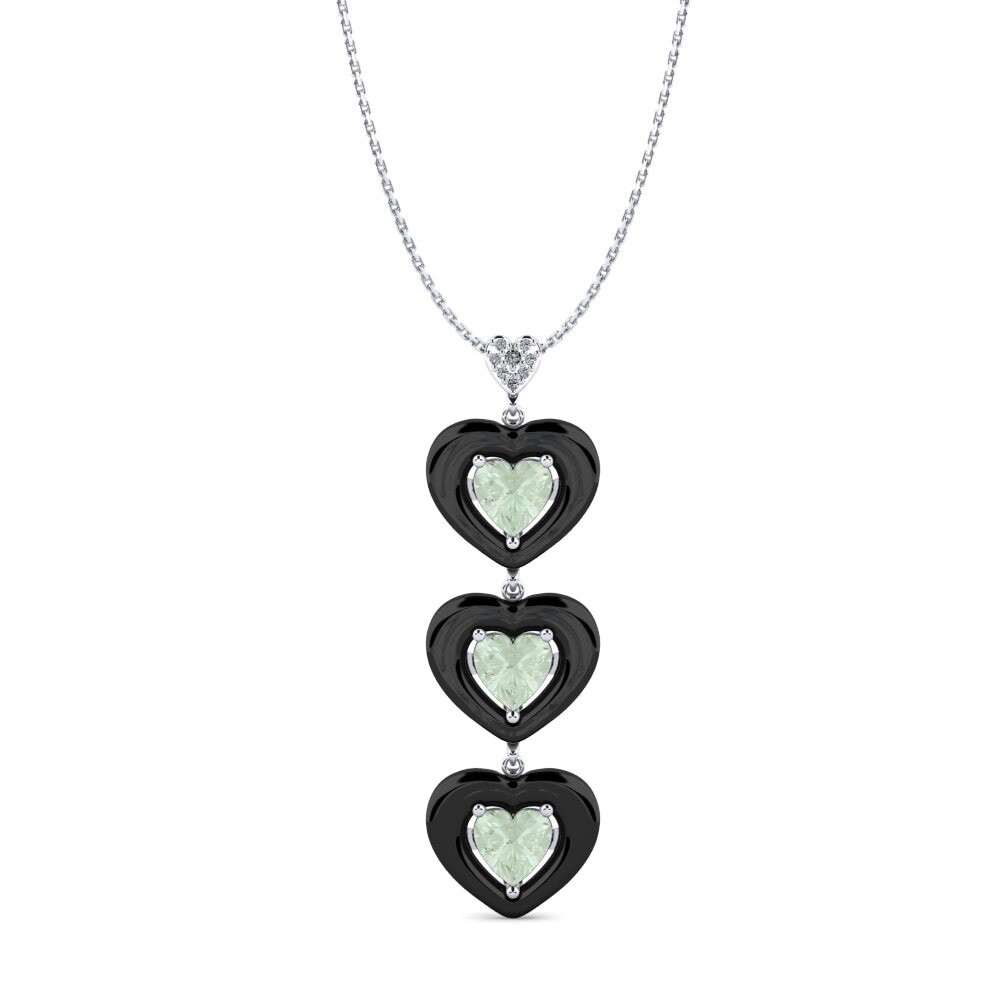 950 Platinum Green Amethyst Women's Pendant Ruggieri