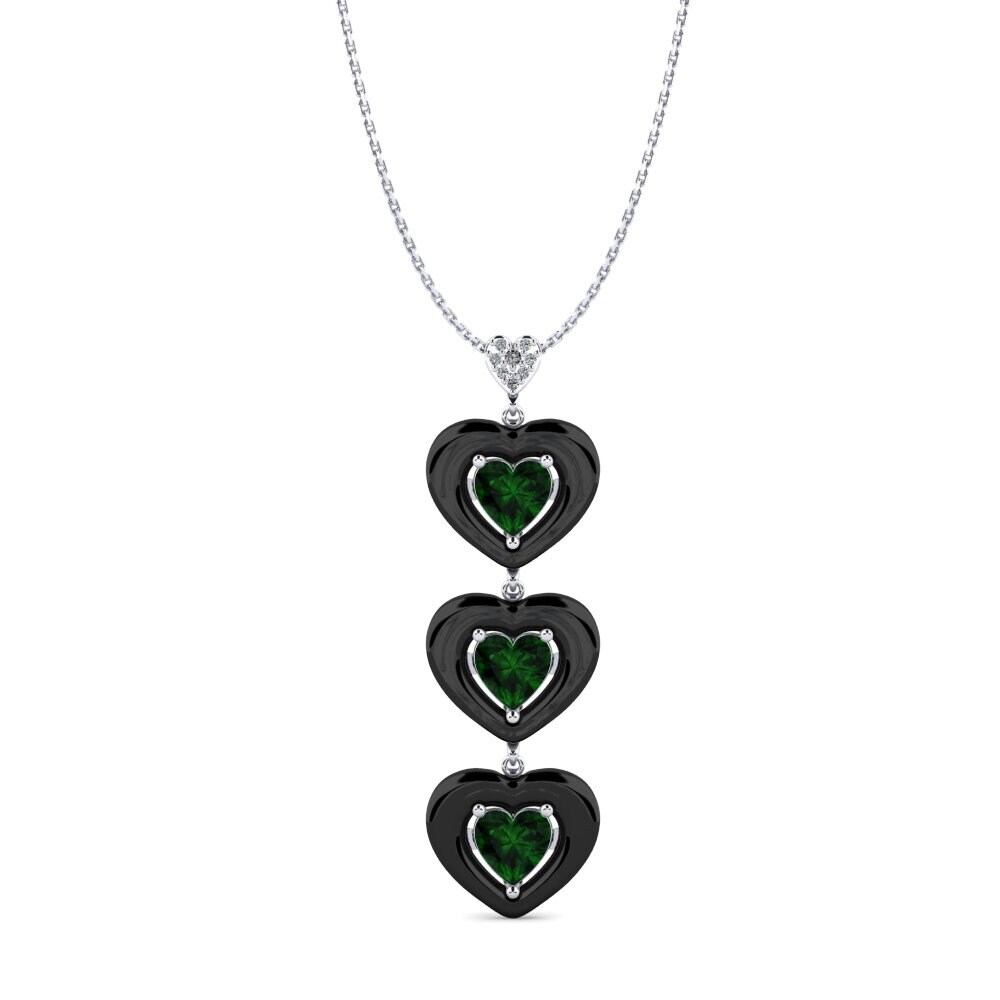 White Silver Green Tourmaline Women's Pendant Ruggieri