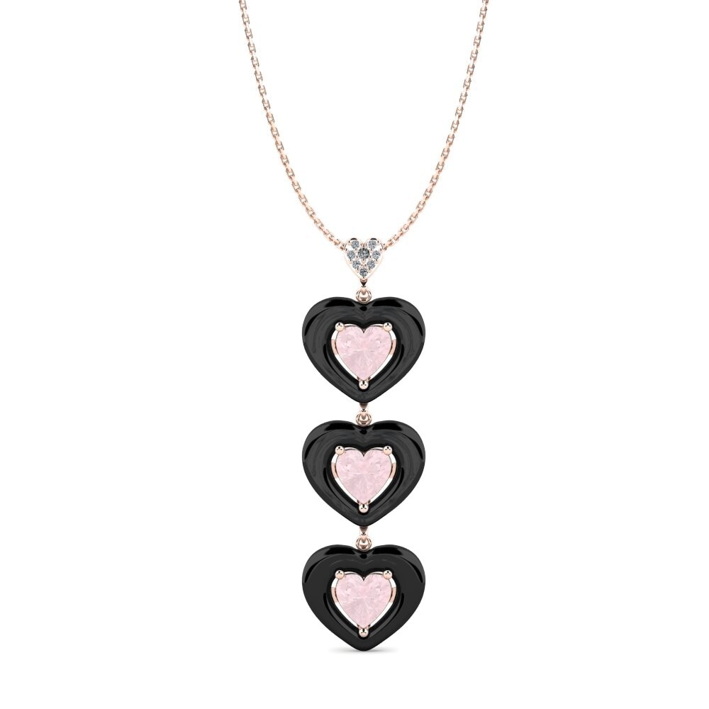 18ct Rose Gold Rose Quartz Women's Pendant Ruggieri