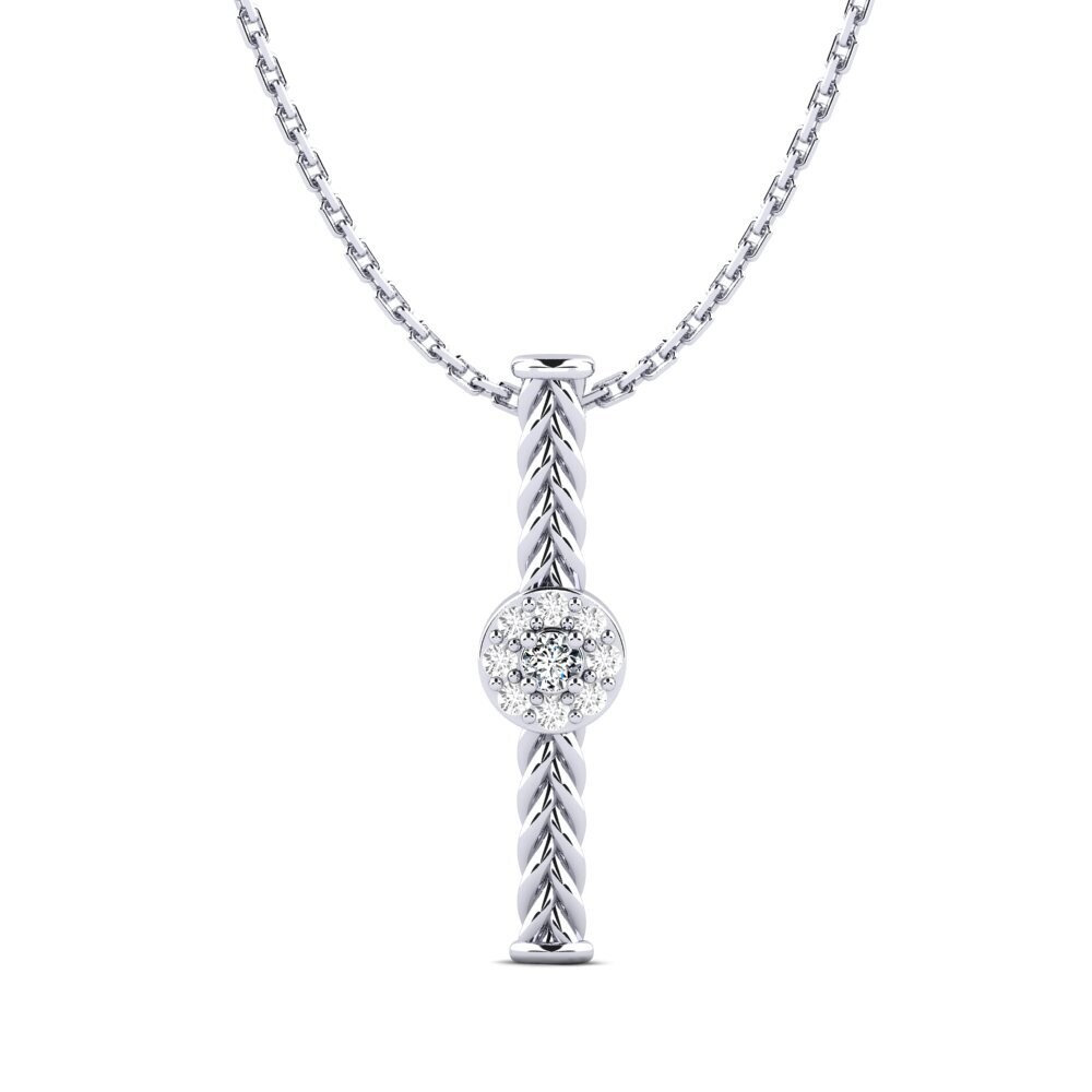 9ct White Gold Zirconia Women's Pendant Ruhe