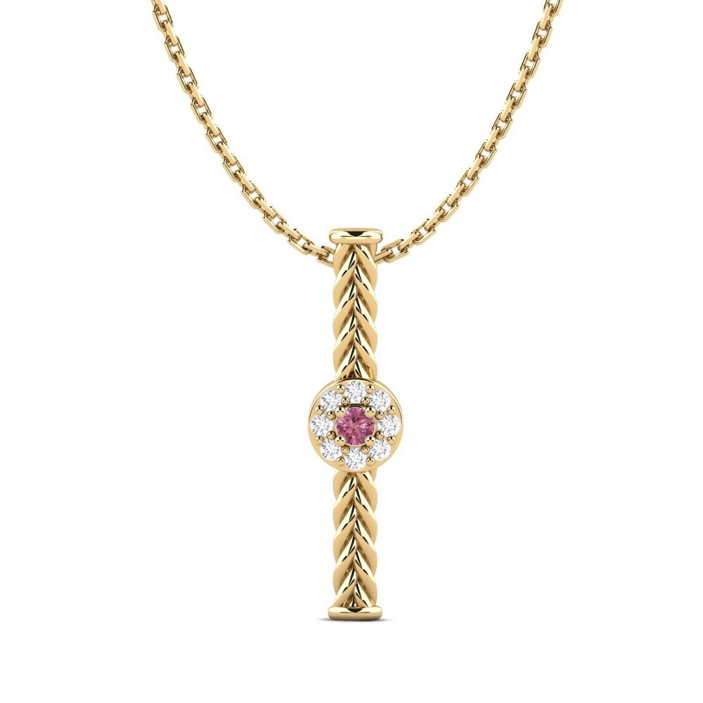 18ct Yellow Gold Rhodolite Garnet Women's Pendant Ruhe