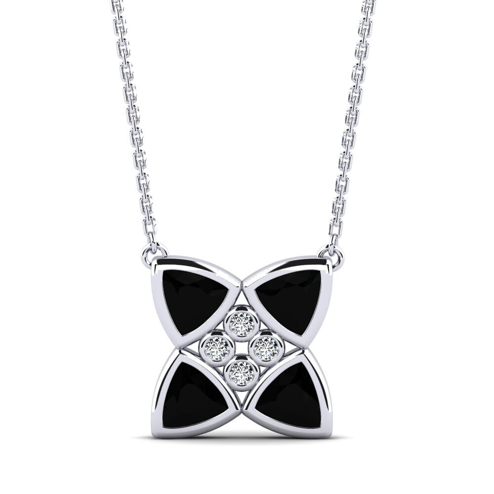 Trillion Black Sapphire Women's Necklace Ruhland