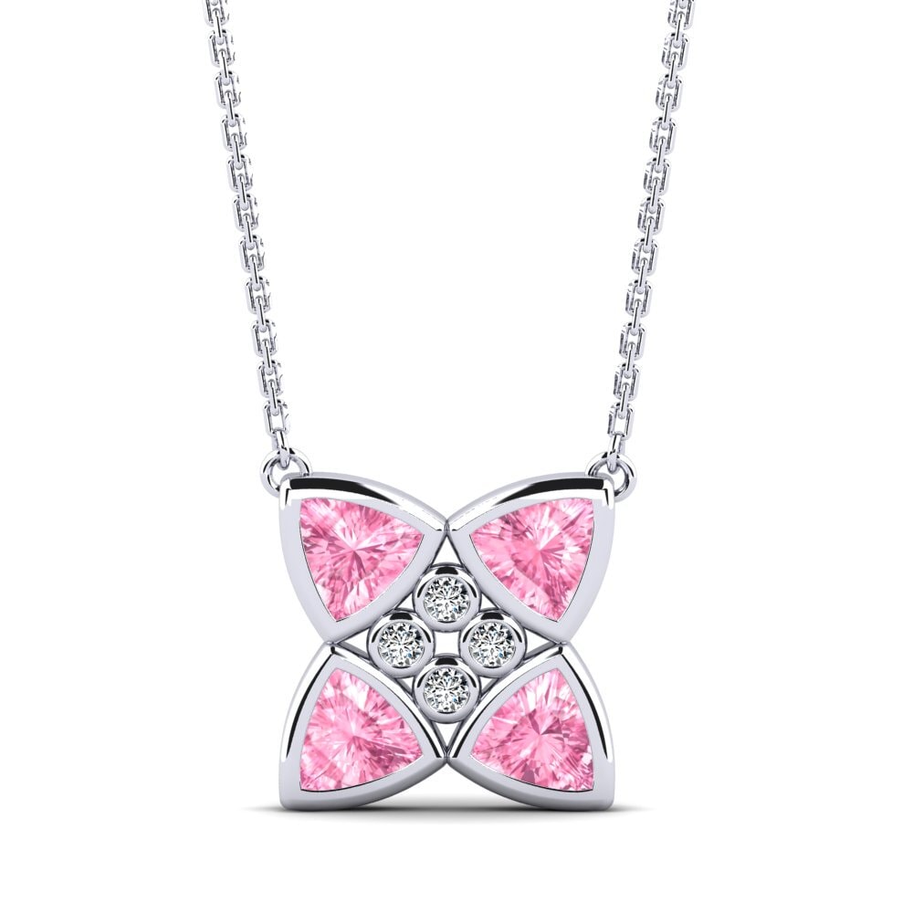 Trillion Pink Sapphire Necklace Ruhland