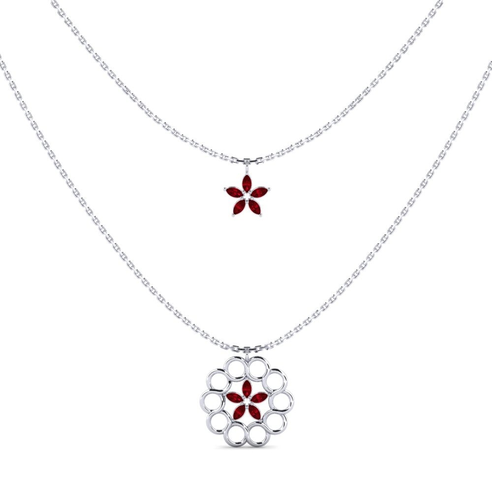 Red Zirconia Women's Necklace Rulleg