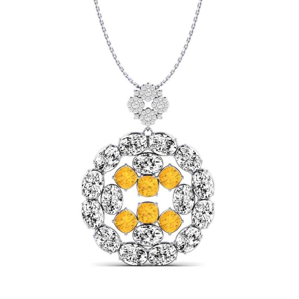 Plata 925 Citrino Colgante de Mujer Rumfelt