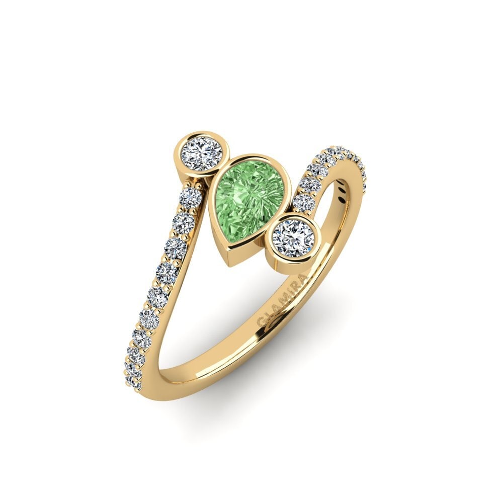 Green Diamond Engagement Ring Rungo