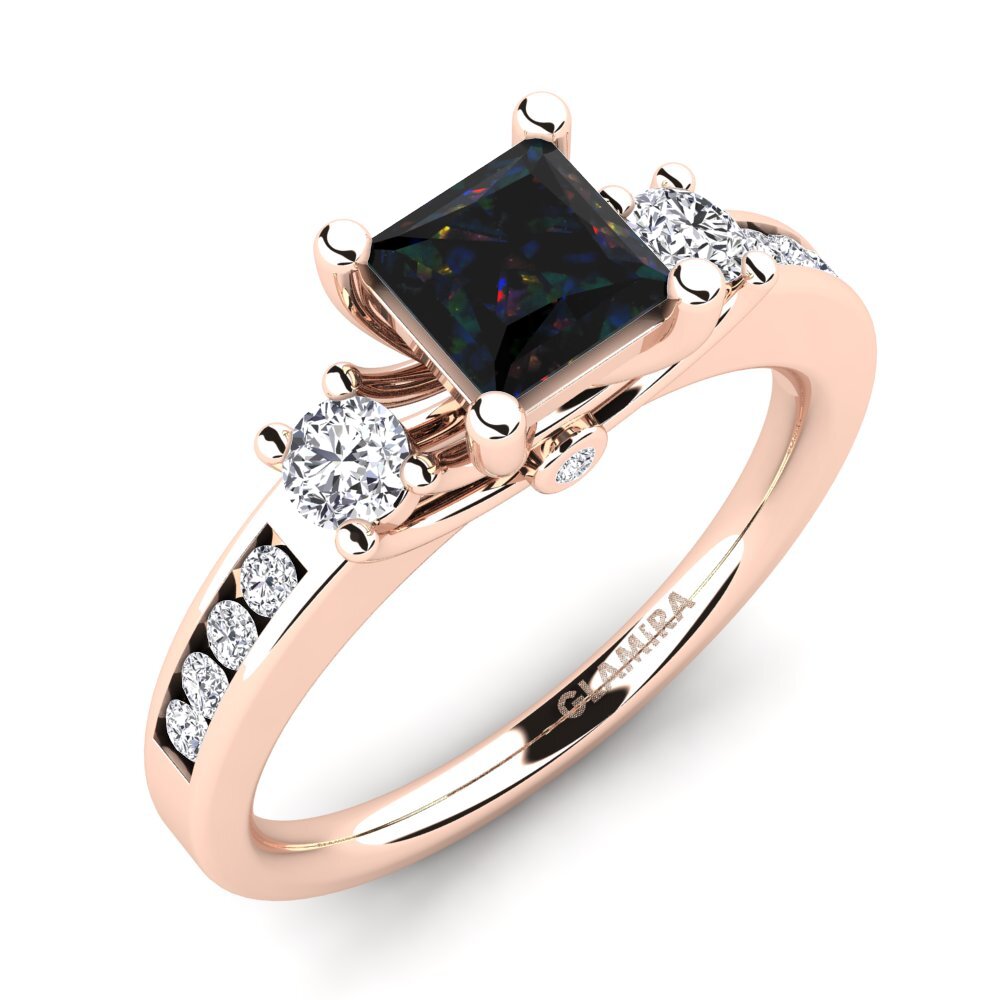 Black Opal Engagement Ring Rupinder