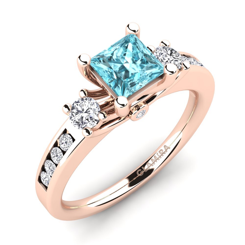 Blue Zircon Engagement Ring Rupinder