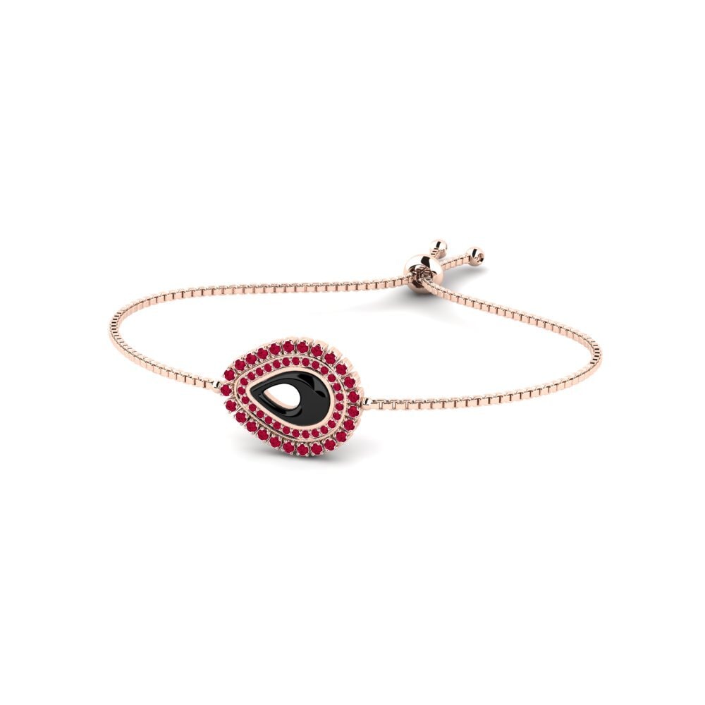 18k Oro Rosa Rubí Pulsera de Mujer Russel