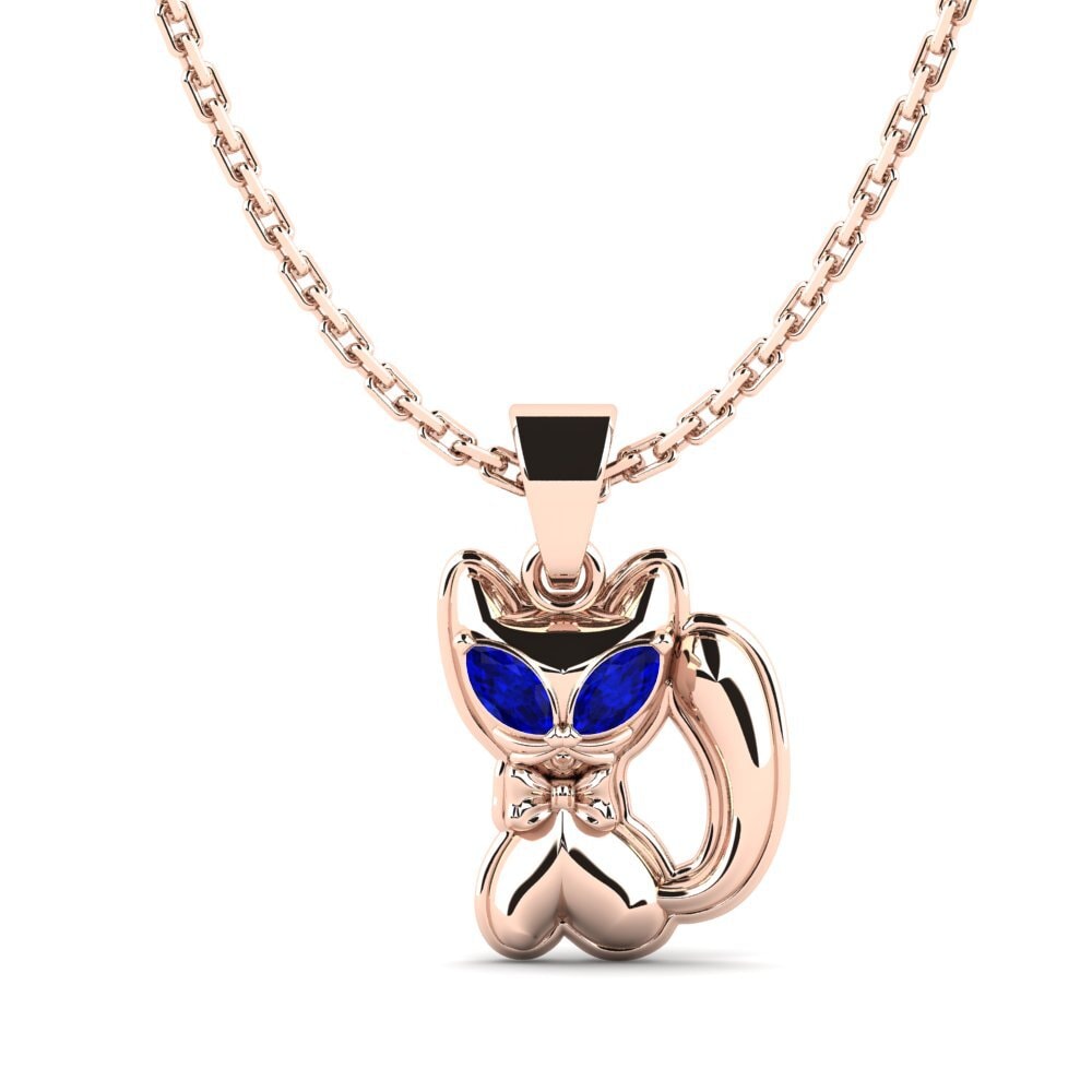 14k Oro Rosa Zafiro Colgante para Niño Rute