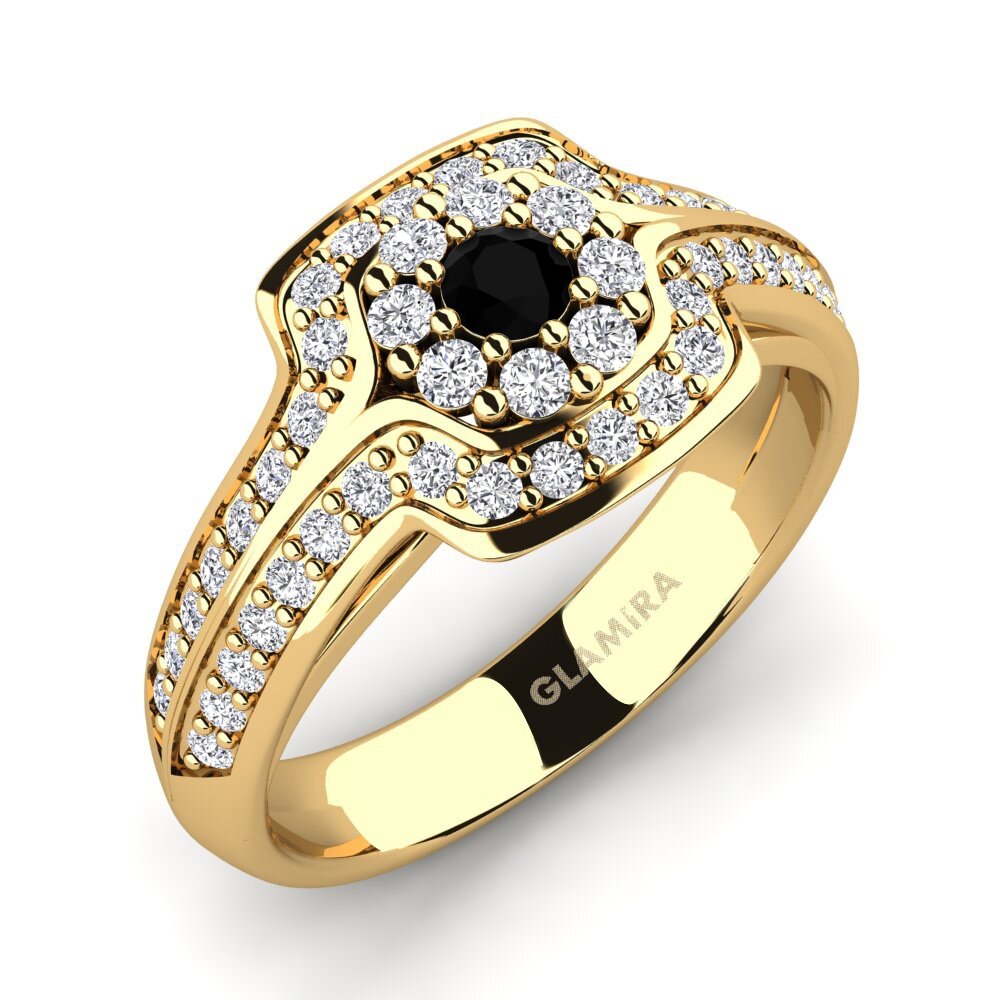 Black Onyx Engagement Ring Ruth
