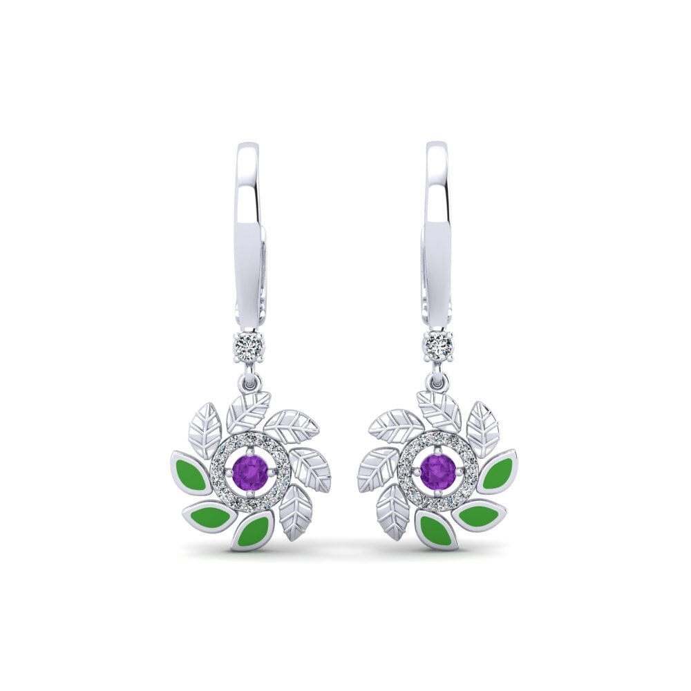 Pendientes Amatista Gotas y cuelgan