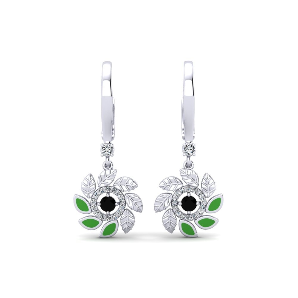 Pendientes Zafiro negro Gotas y cuelgan