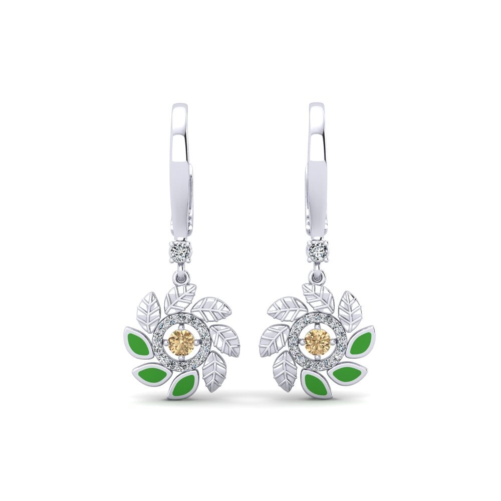 Ohrringe Tropfen & Baumeln Brauner Diamant