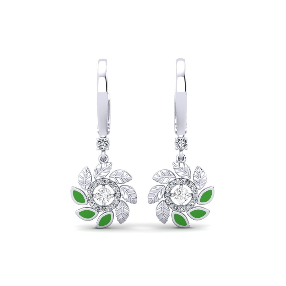 Pendientes Zafiro blanco Gotas y cuelgan