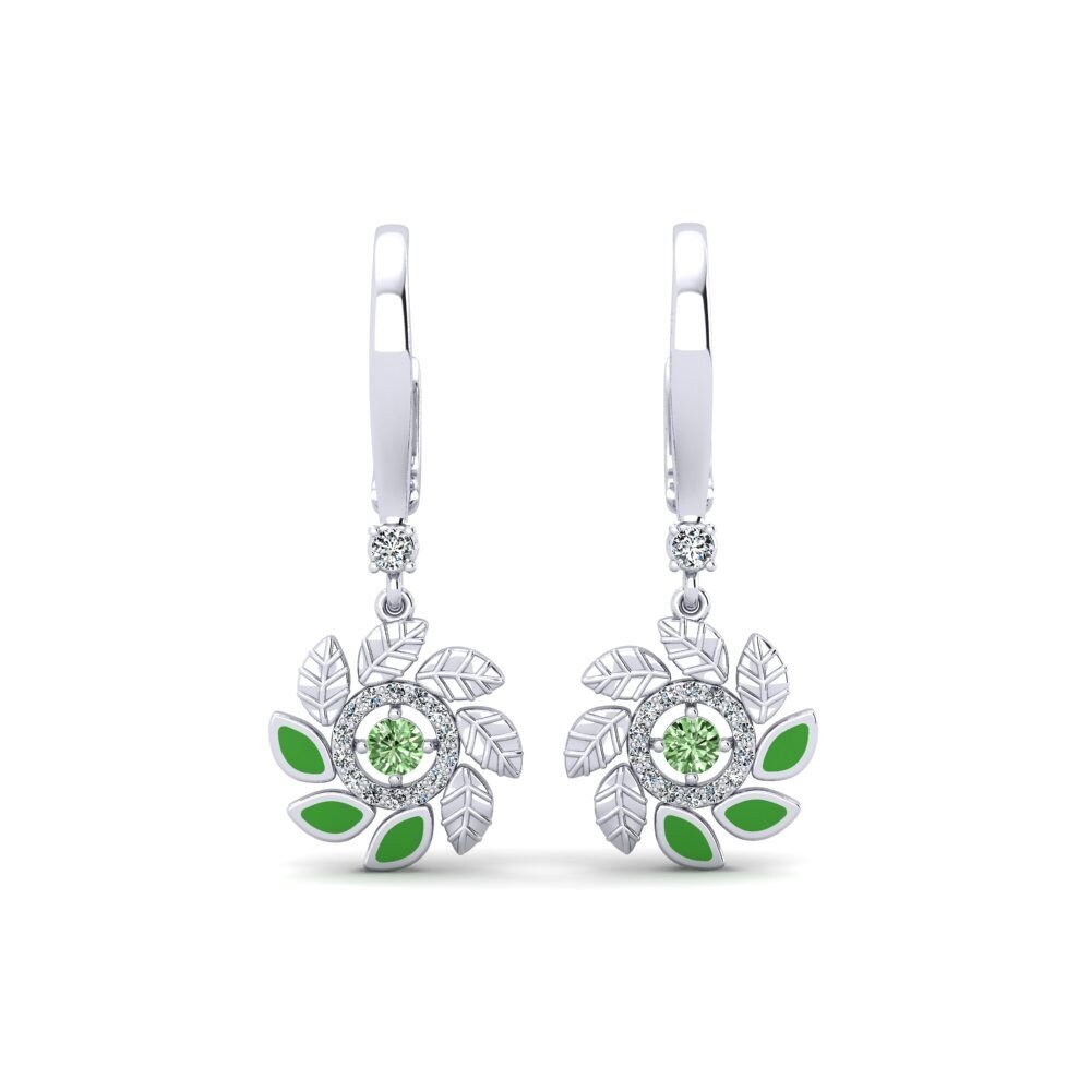 Drops & Dangle Green Diamond Earrings