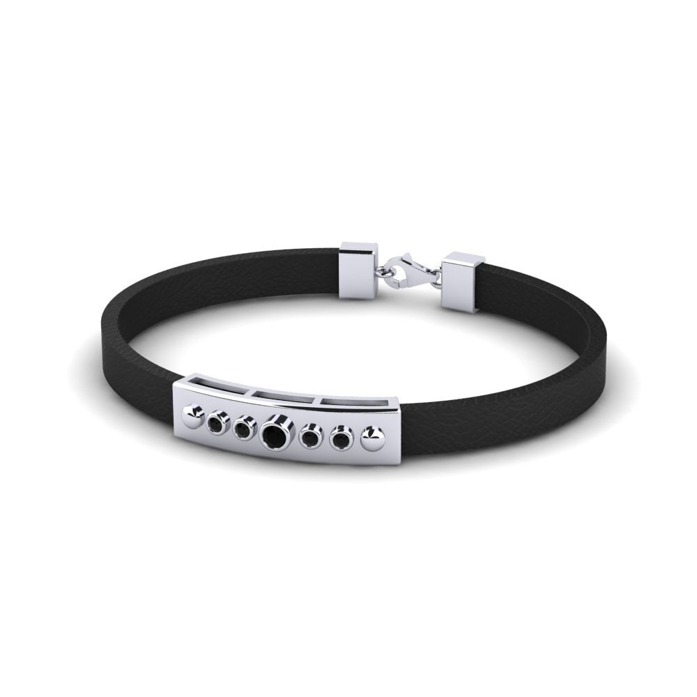 14ct White Gold Black Onyx Men's Bracelet Ryker