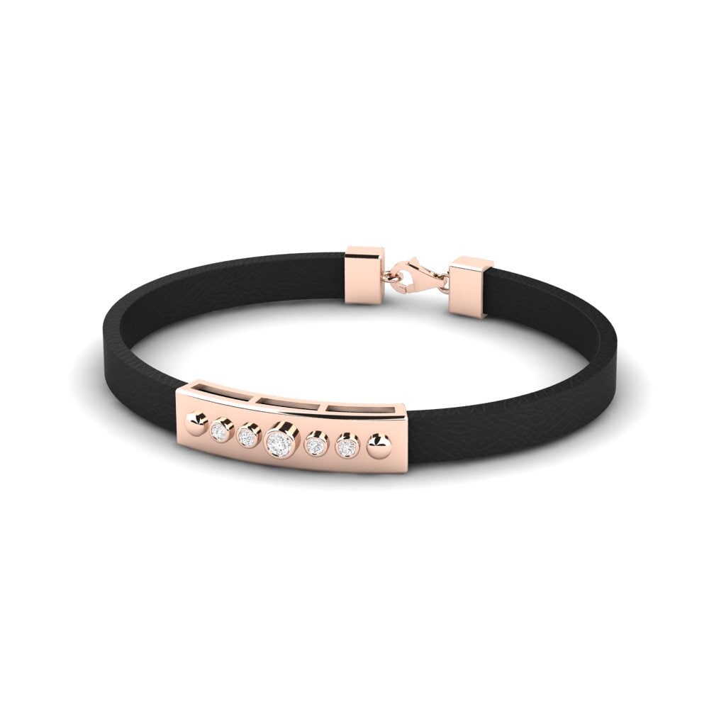 9K Rose Gold White sapphire Men's Bracelet Ryker