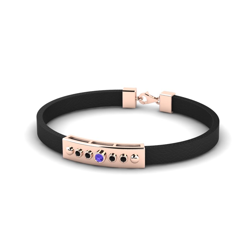 18ct Rose Gold Tanzanite Men's Bracelet Ryker