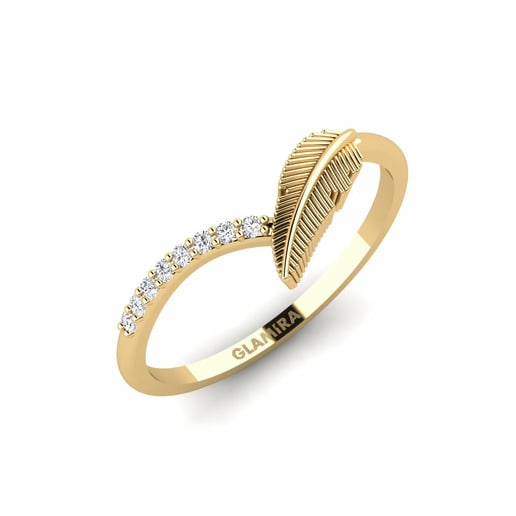 Ring Rysymbol 585 Yellow Gold & White Sapphire