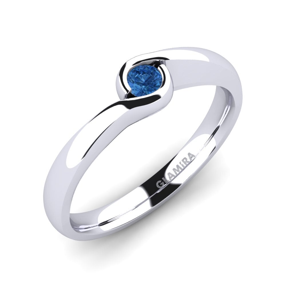 Dark Blue Zirconia Engagement Ring Sabella 0.1 crt