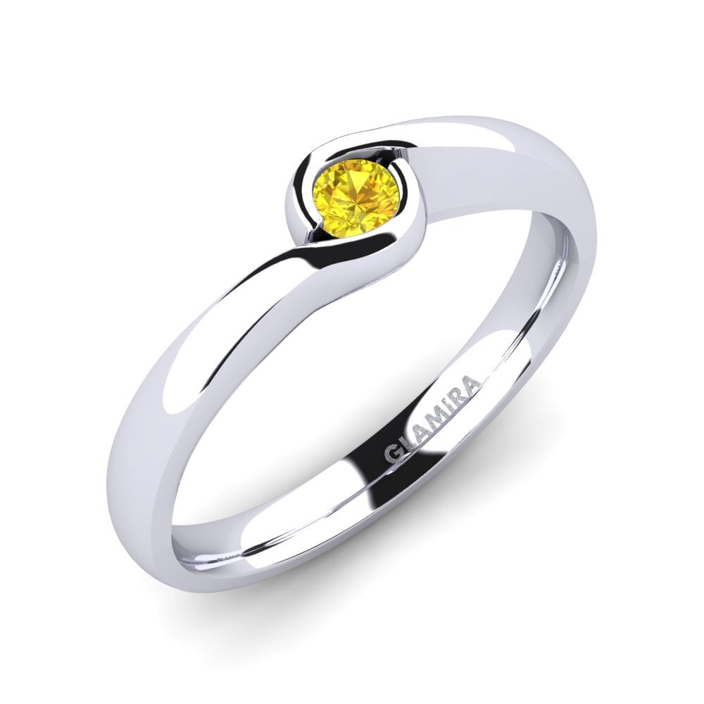 Yellow Sapphire Engagement Ring Sabella 0.1 crt