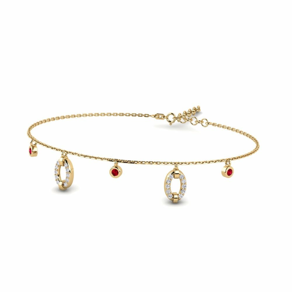 Zircone Rouge Bracelet pour femme Sabhaw