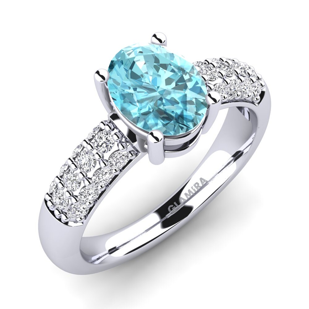 Blue Zircon Engagement Ring Sabina