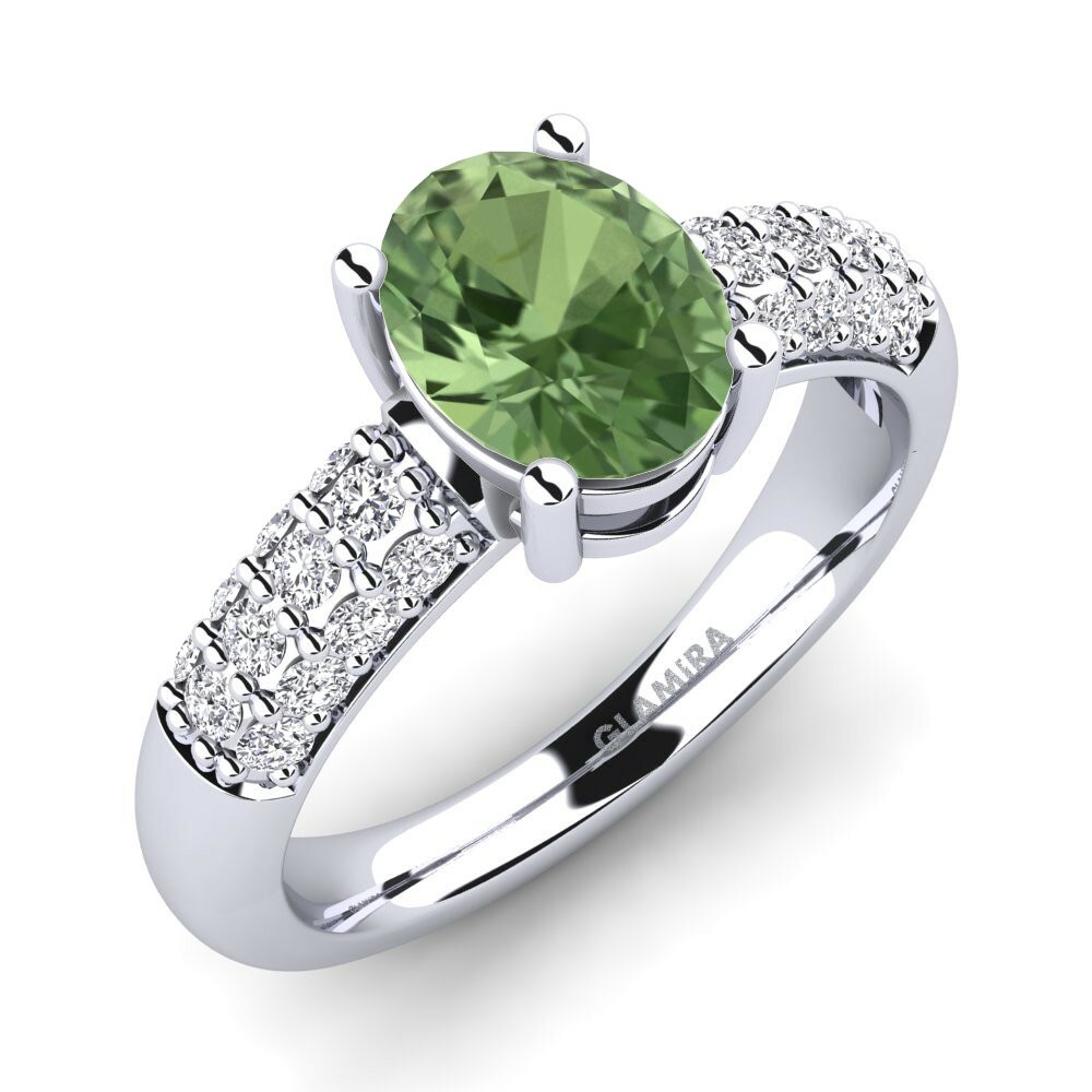 Zafiro Verde Anillo de compromiso Sabina
