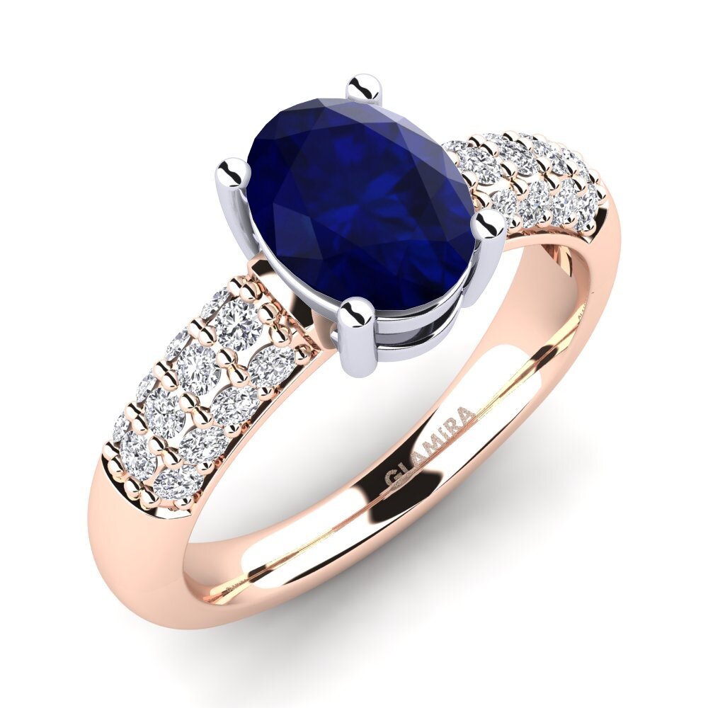 14ct Rose / White Gold Sapphire Engagement Ring Sabina