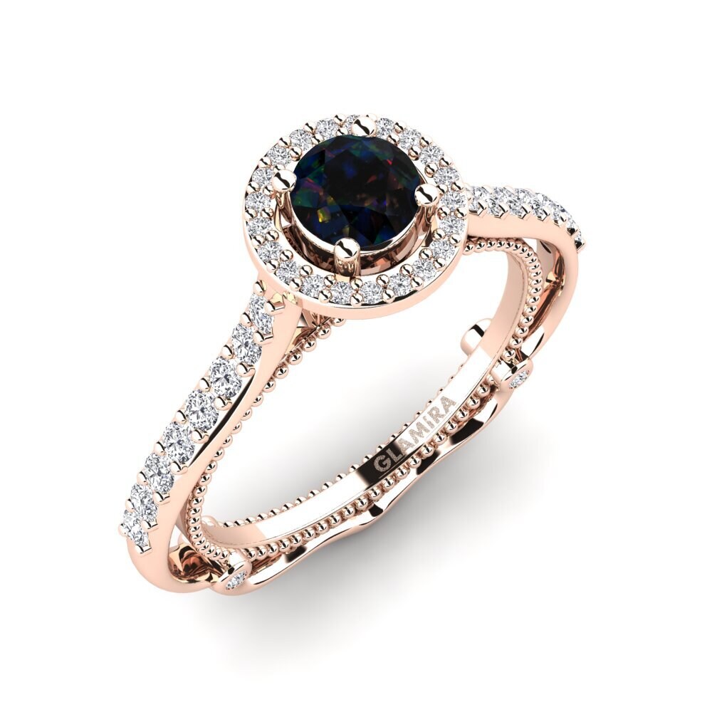 Black Opal Engagement Ring Sadellia
