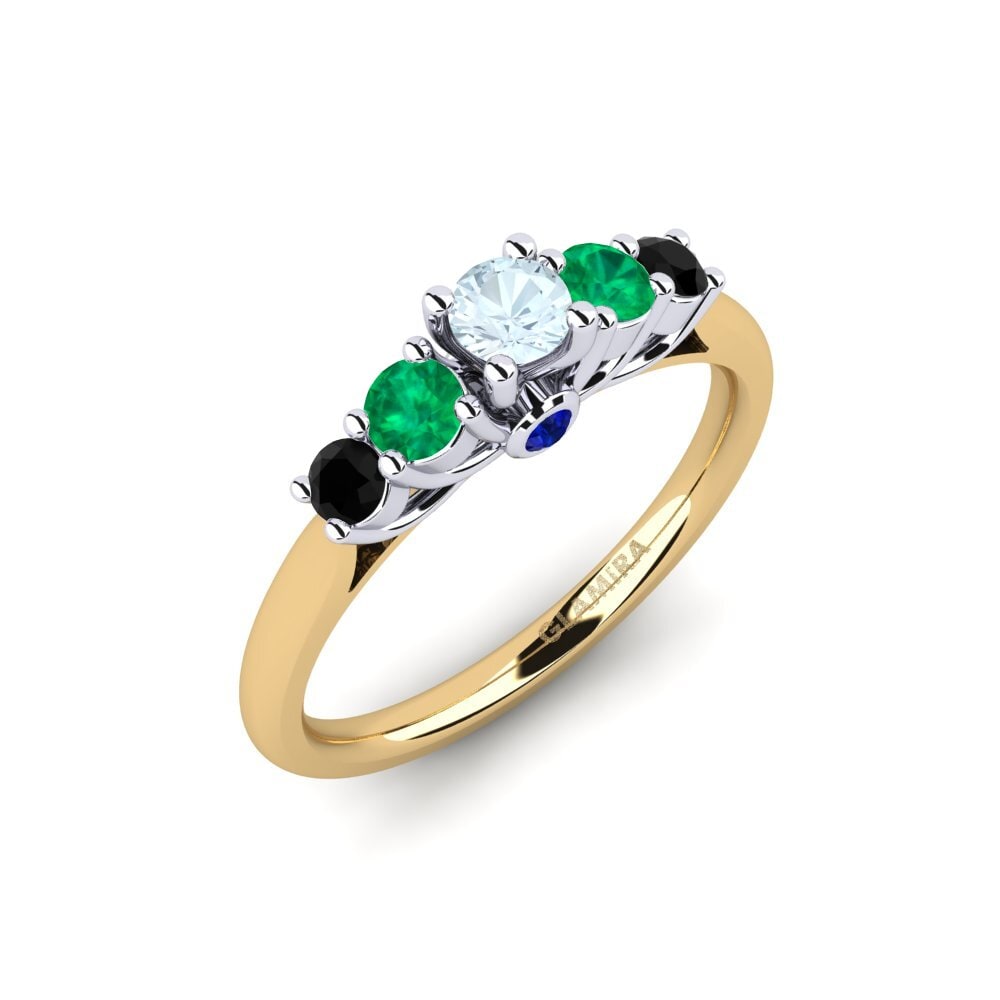 9K Yellow & White Gold Engagement Ring Sadie 0.16 crt