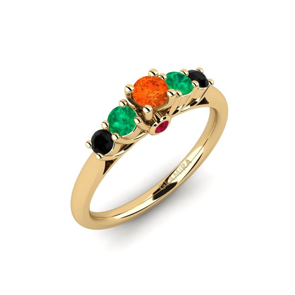 9ct Yellow Gold Fire Opal Engagement Ring Sadie 0.16 crt