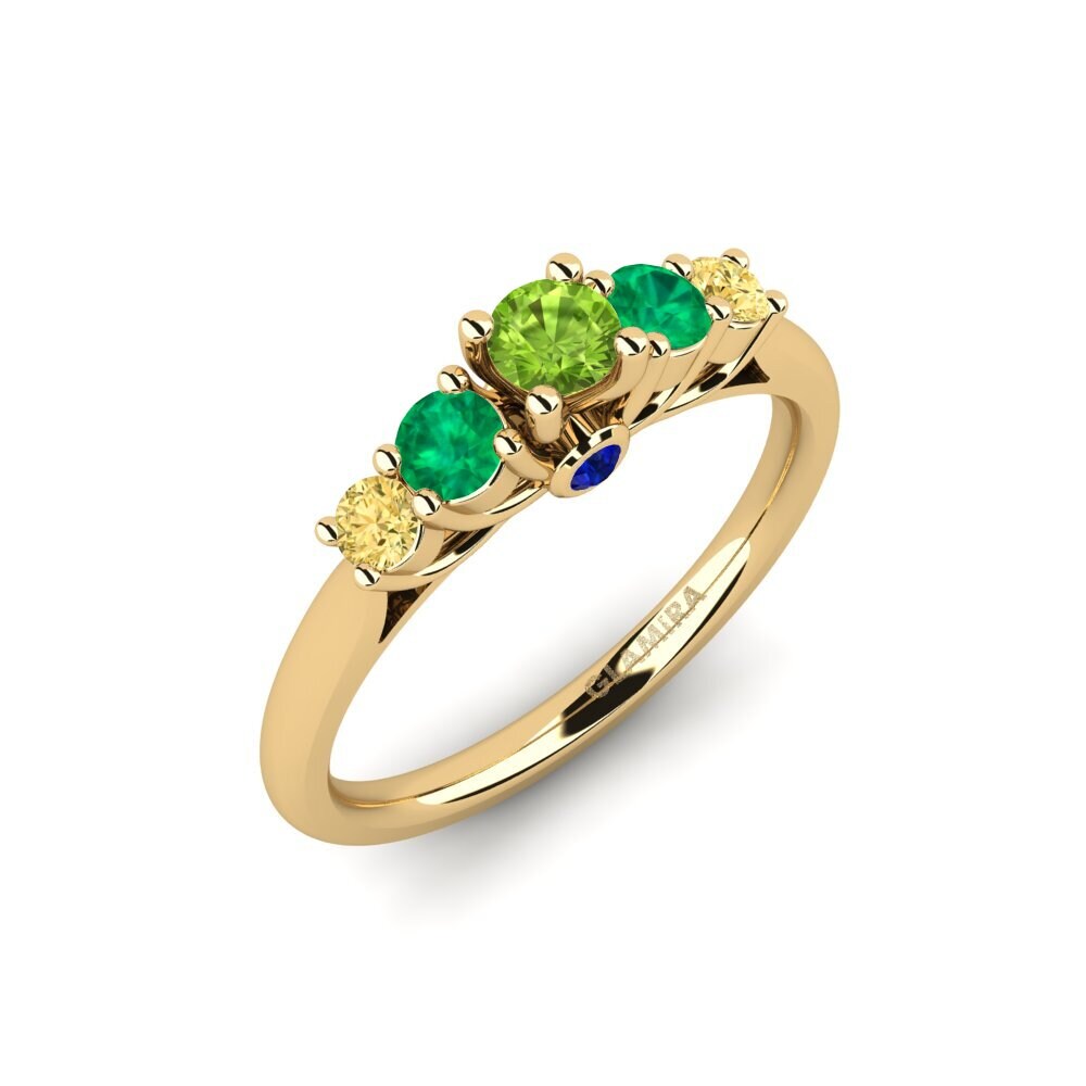 14K Geel Goud Peridoot Verlovingsring Sadie 0.16 crt