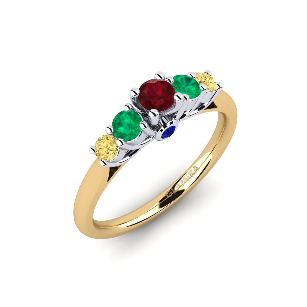 14K Geel & Wit Goud Robijn Verlovingsring Sadie 0.16 crt