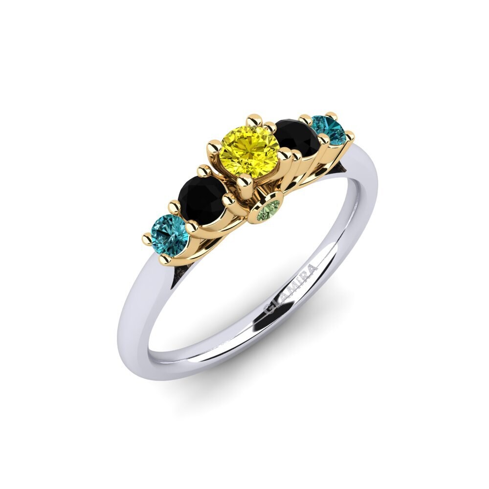 14ct White & Yellow Gold Engagement Ring Sadie 0.16 crt
