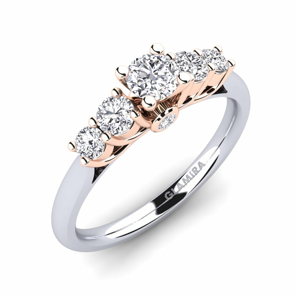 0.25 重量（克拉） 鑽石 14k 白紅K金 訂婚戒指 Sadie 0.25 crt