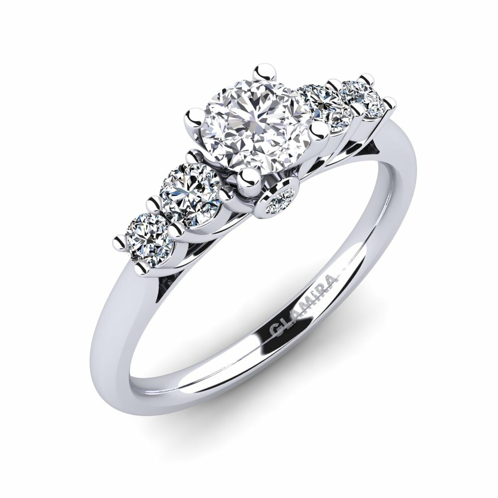 3 & 5 Stones Engagement Rings GLAMIRA Sadie 585 White Gold Lab Grown Diamond