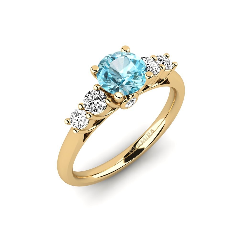 Circón Azul Anillo de compromiso Sadie 0.8 crt