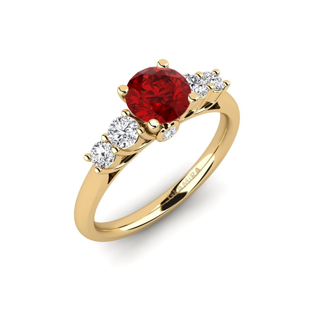 Rubí (Creado en laboratorio) Anillo de compromiso Sadie 0.8 crt