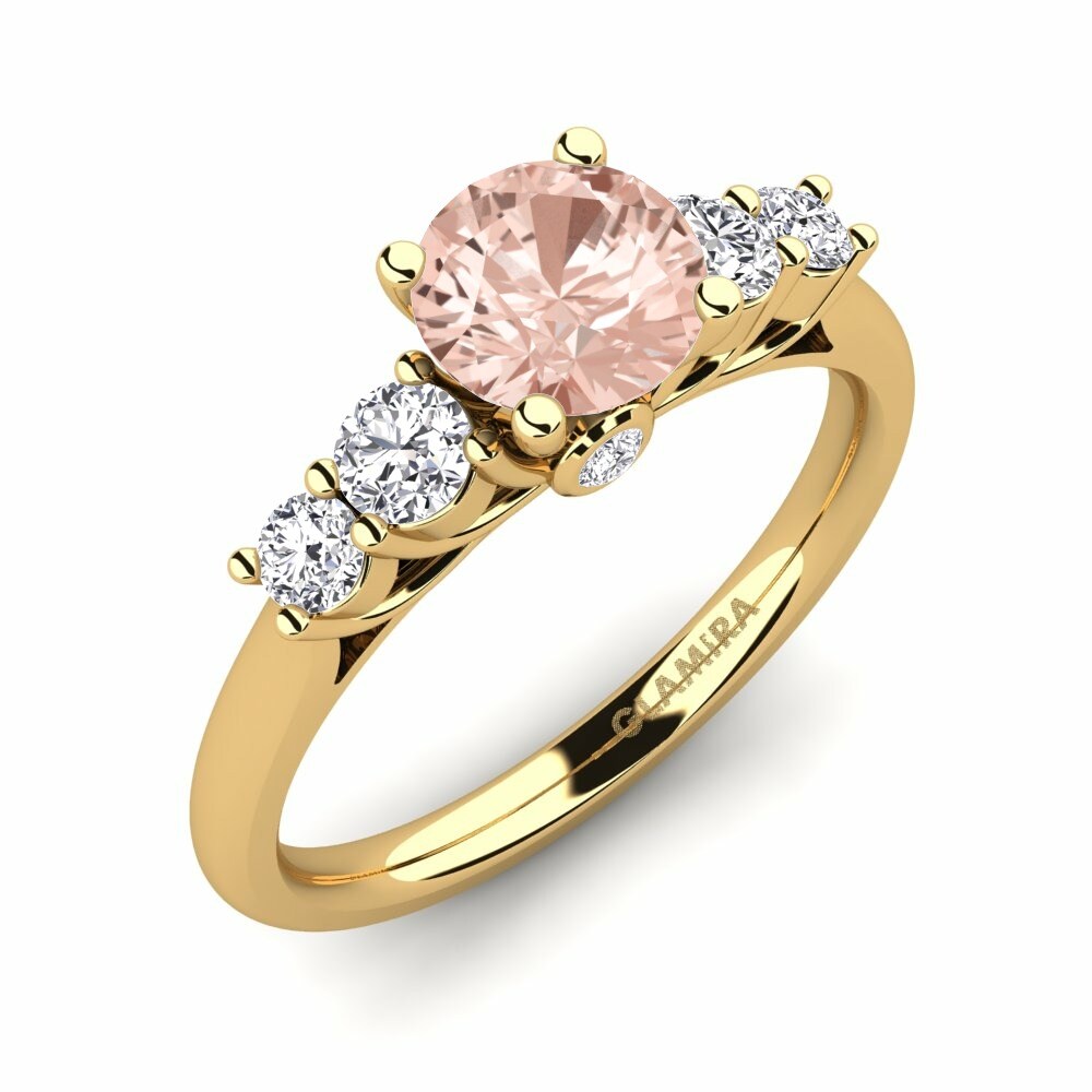 3 & 5 Stones Engagement Rings GLAMIRA Sadie 0.8 crt 585 Yellow Gold Morganite