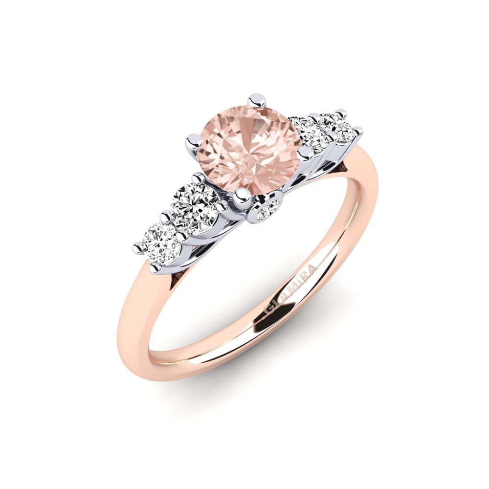 14k Oro Rosa & Blanco Morganita Anillo de compromiso Sadie 0.8 crt