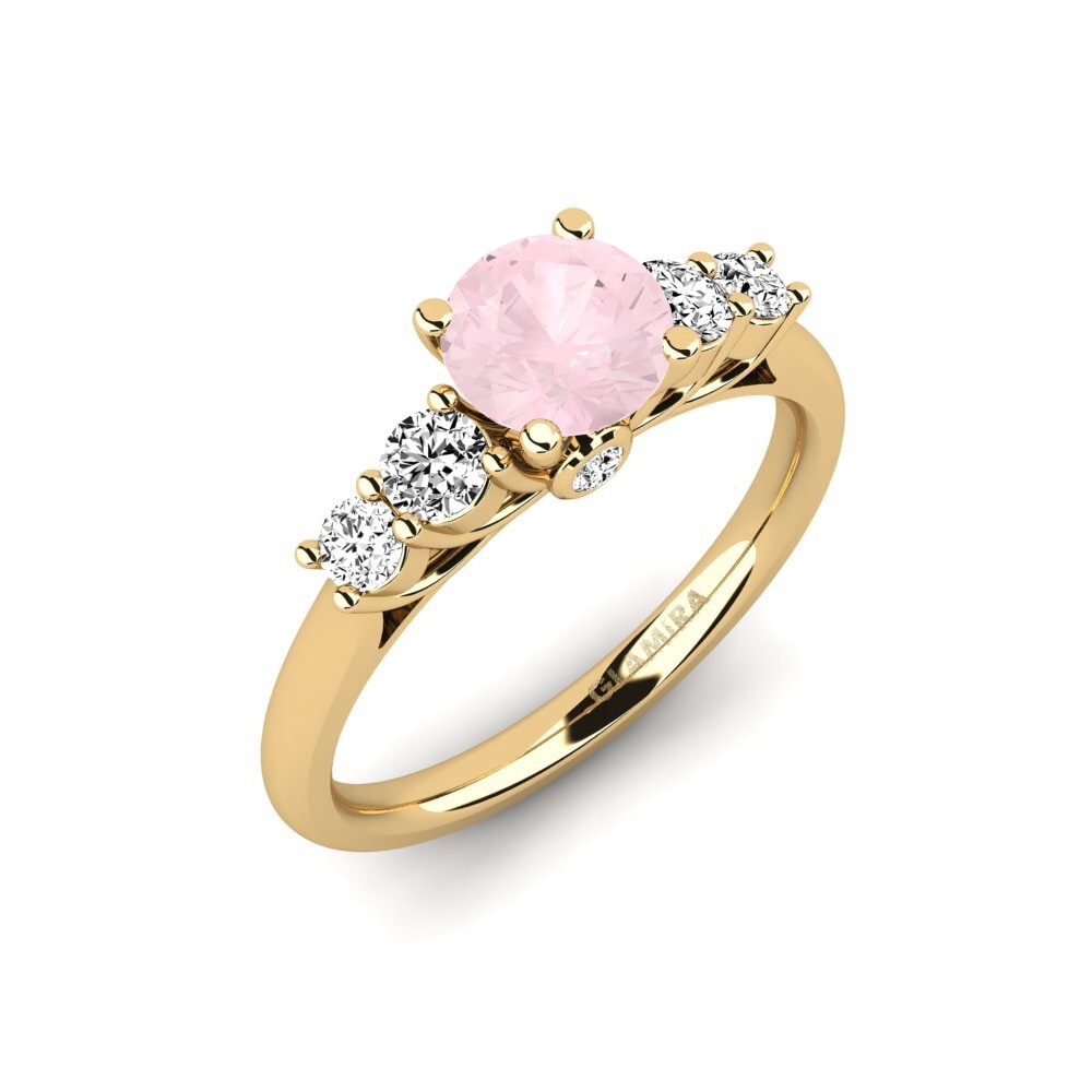 Cuarzo rosa Anillo de compromiso Sadie 0.8 crt