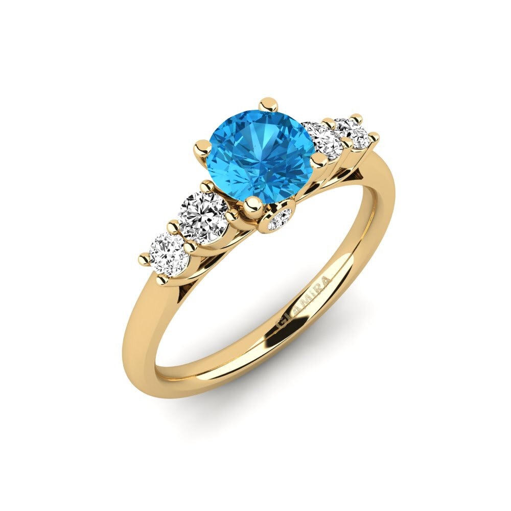 Topacio azul Anillo de compromiso Sadie 0.8 crt