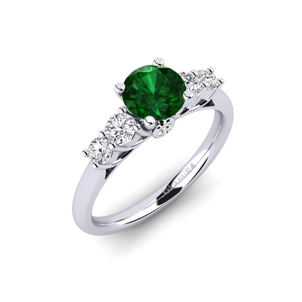 9ct White Gold Tsavorite Engagement Ring Sadie 0.8 crt