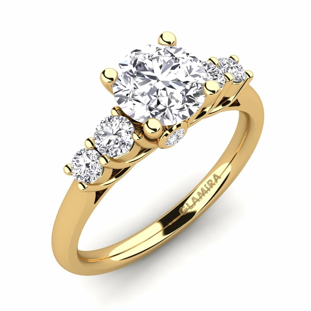 3 & 5 Stones Engagement Rings GLAMIRA Sadie 1.0 crt 585 Yellow Gold Diamond
