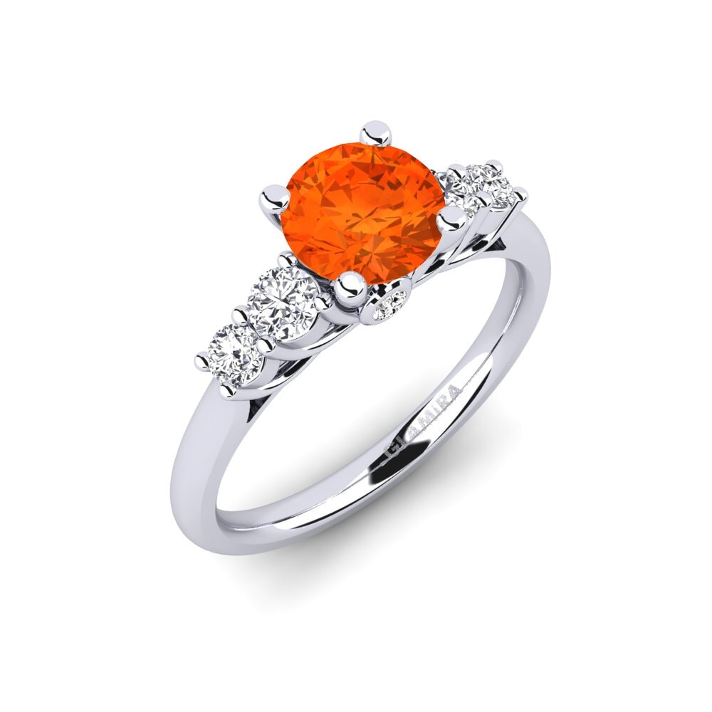 9ct White Gold Fire Opal Engagement Ring Sadie 1.0 crt