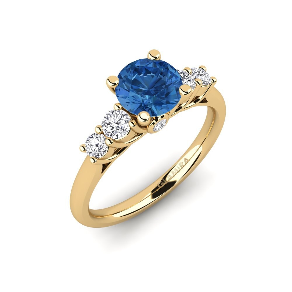 Donker Blauwe Zirkoon Verlovingsring Sadie 1.0 crt