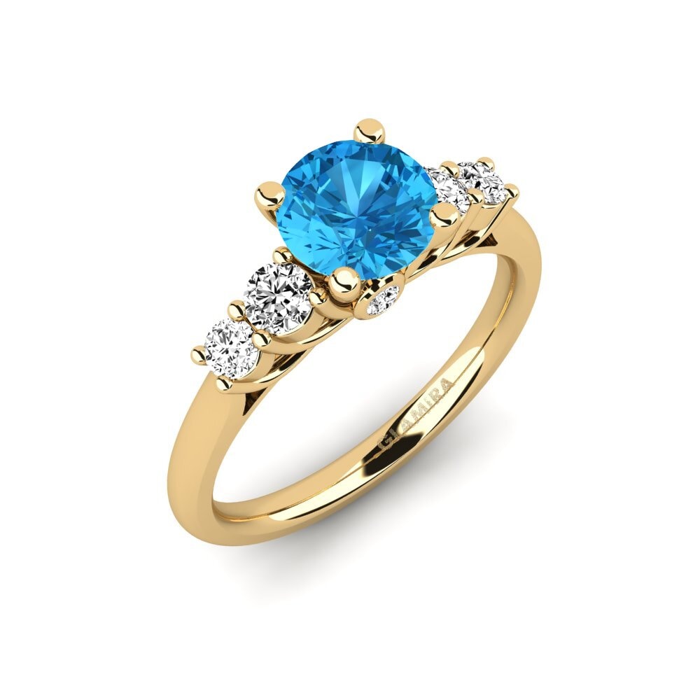 Topacio azul Anillo de compromiso Sadie 1.0 crt
